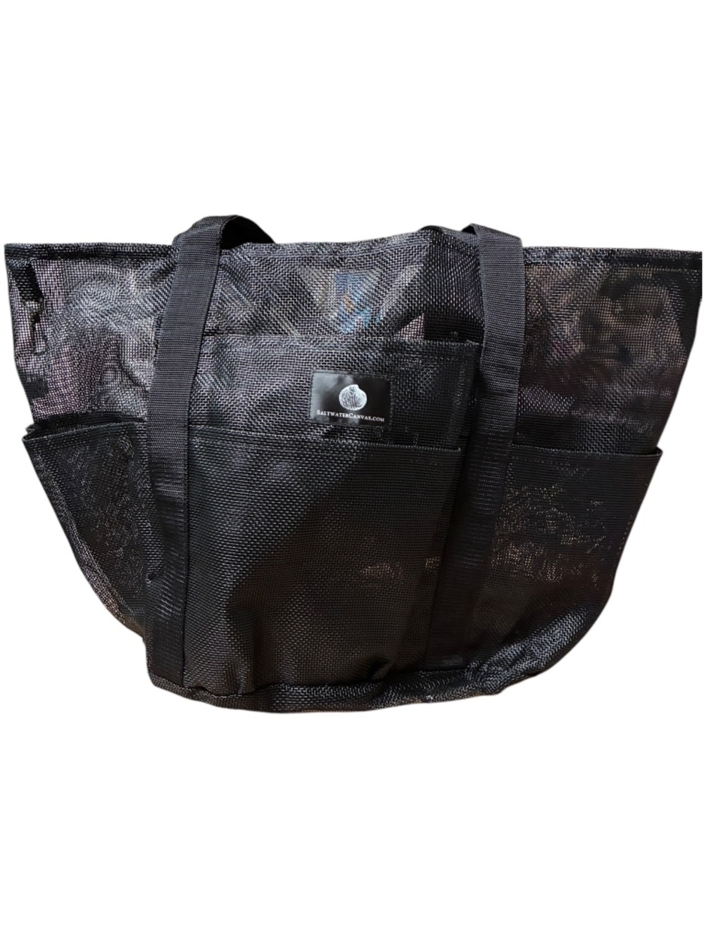 Saltwater Canvas Mesh Whale Bag Black
